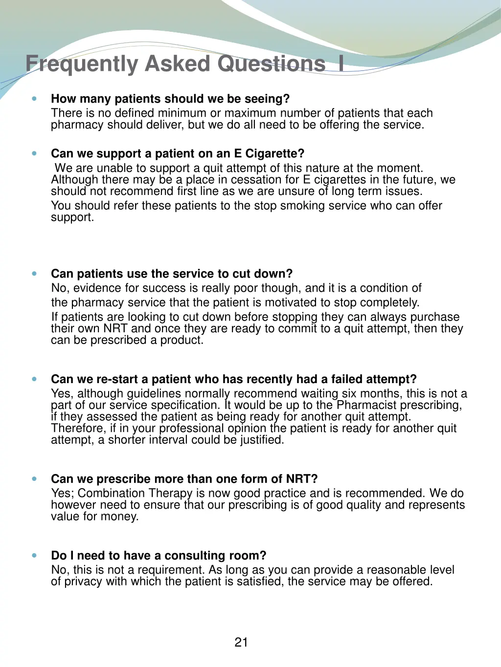 frequently asked questions i