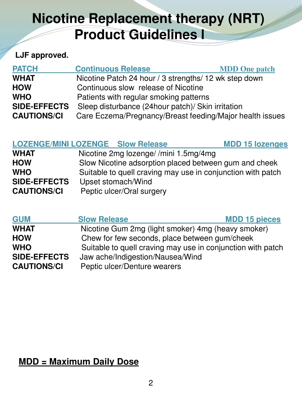 nicotine replacement therapy nrt product