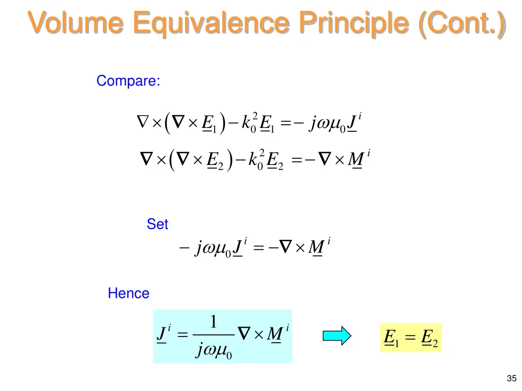 volume equivalence principle cont 2