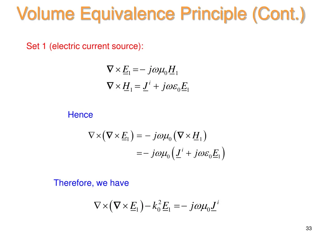 volume equivalence principle cont