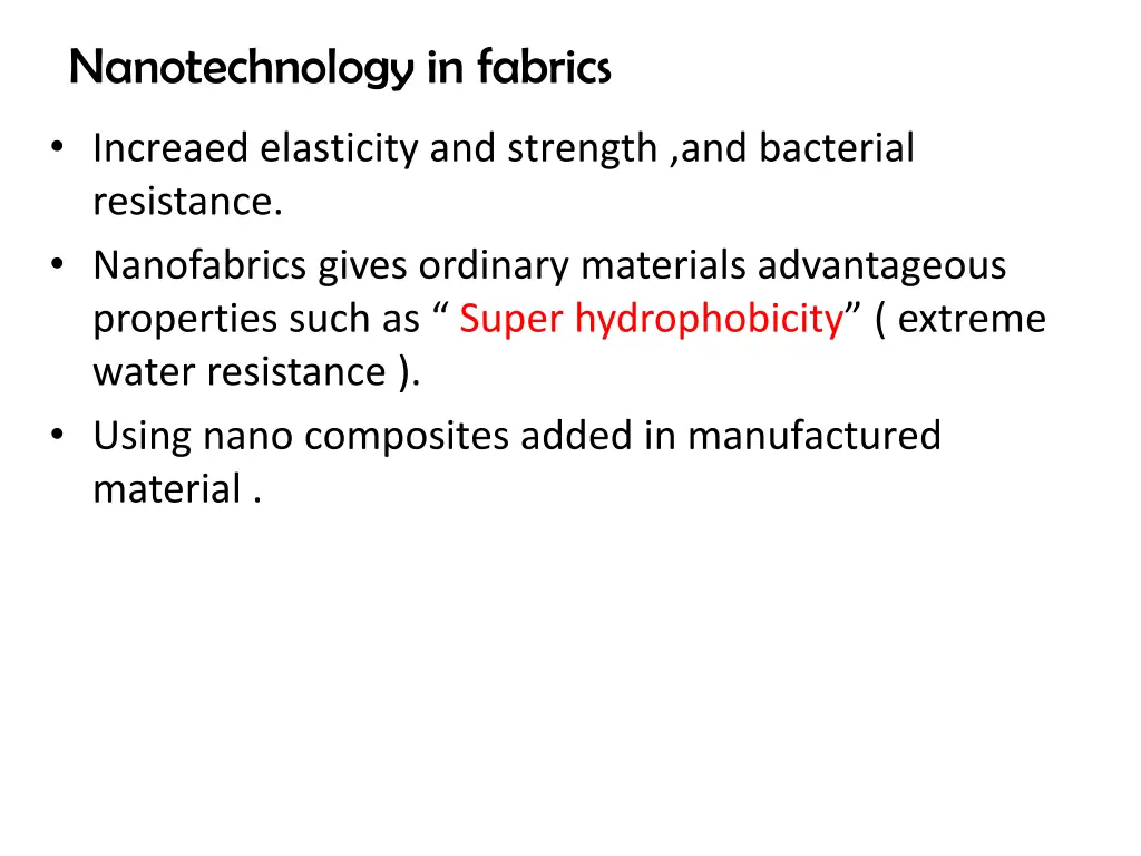 nanotechnology in fabrics