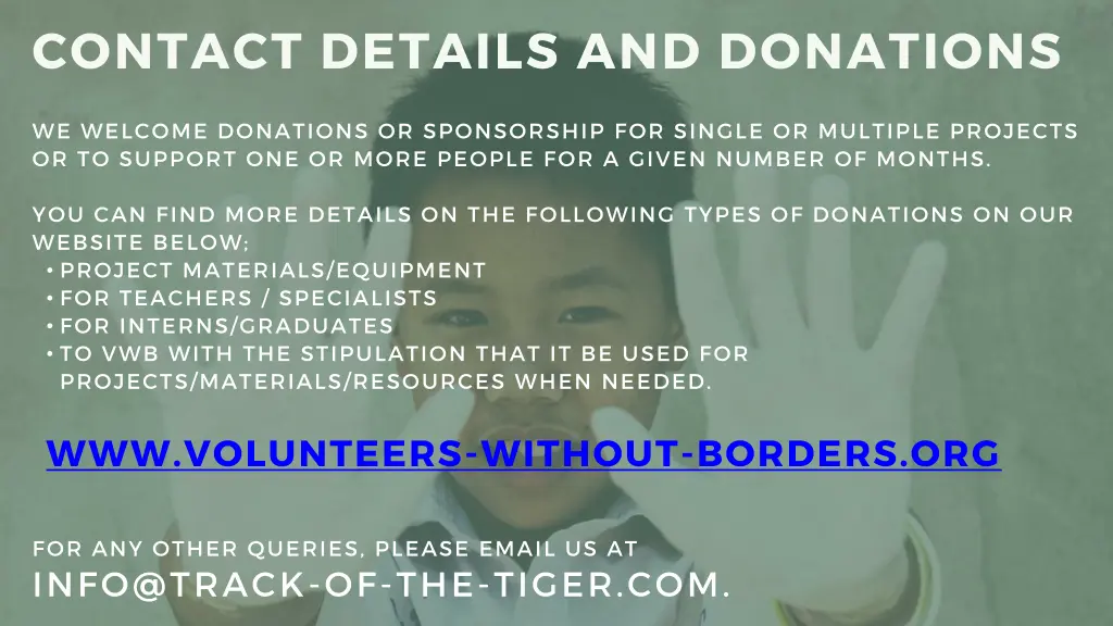 contact details and donations