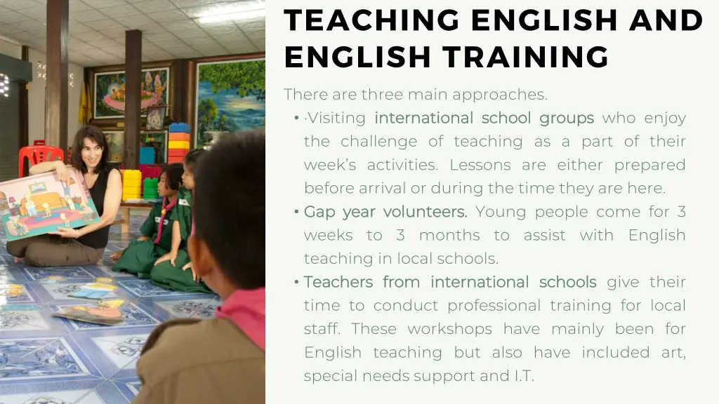 teaching english and english training
