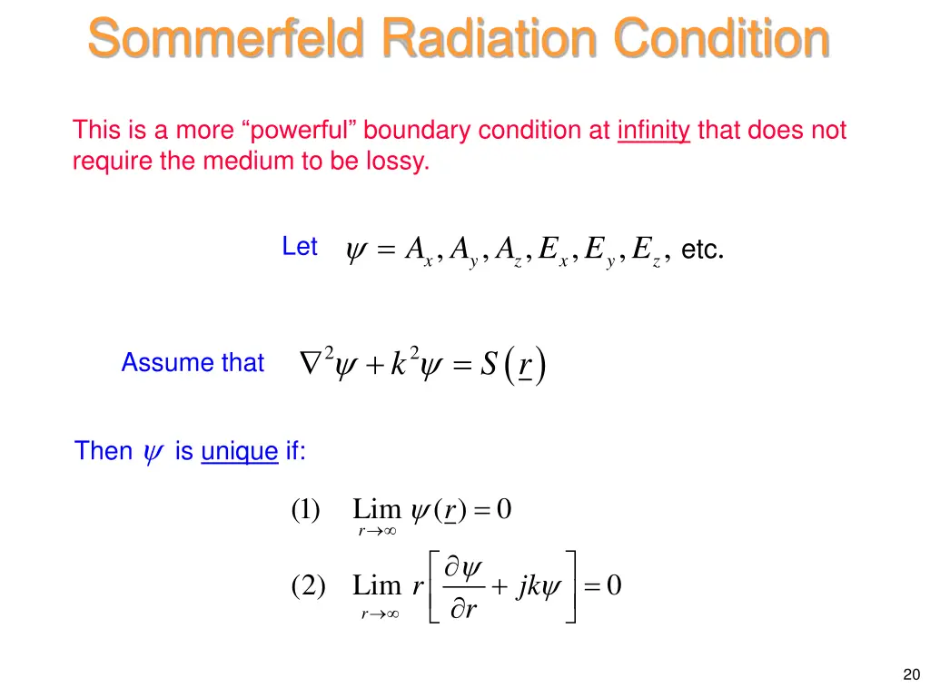 sommerfeld radiation condition