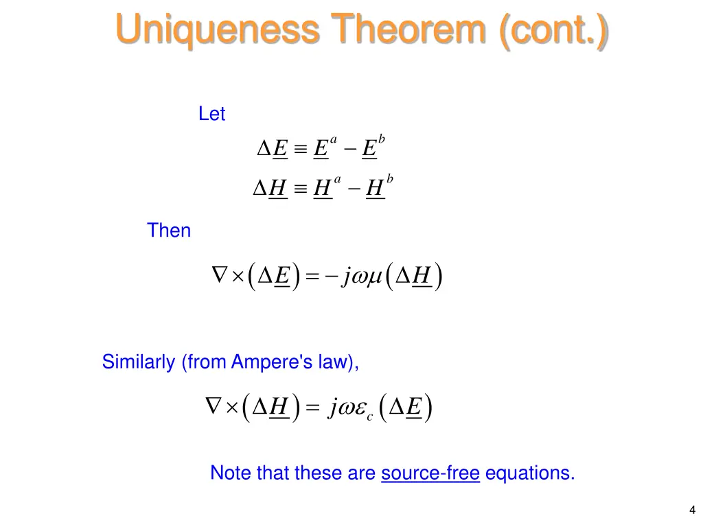 uniqueness theorem cont 1