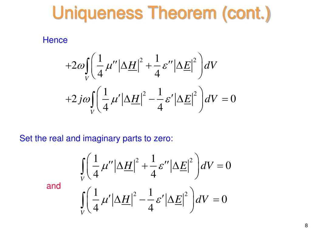 uniqueness theorem cont 5