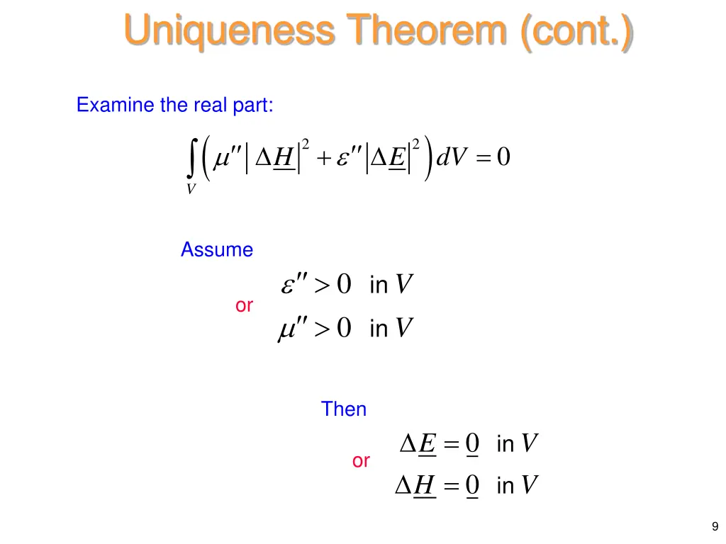 uniqueness theorem cont 6