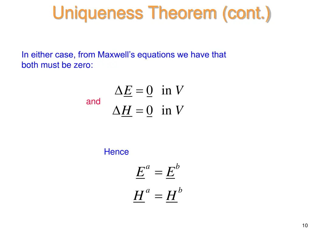 uniqueness theorem cont 7