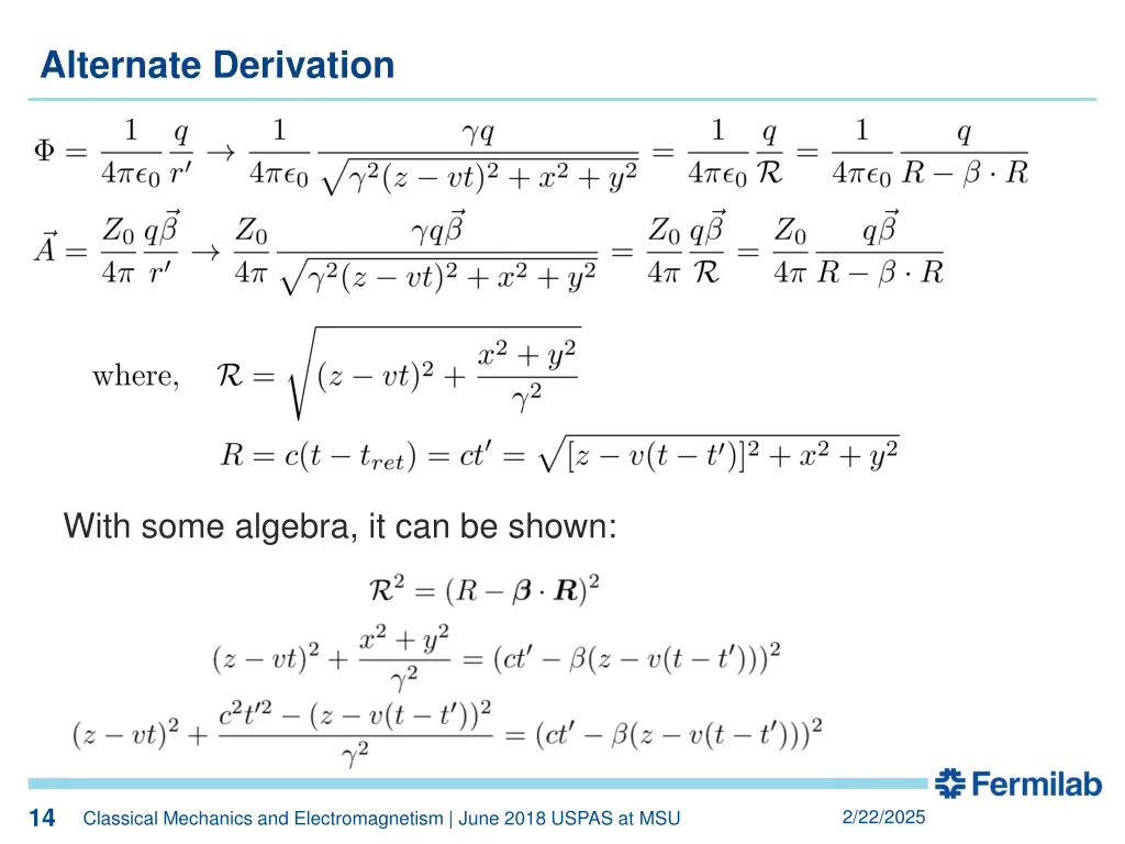 alternate derivation
