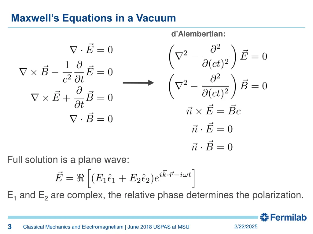 maxwell s equations in a vacuum