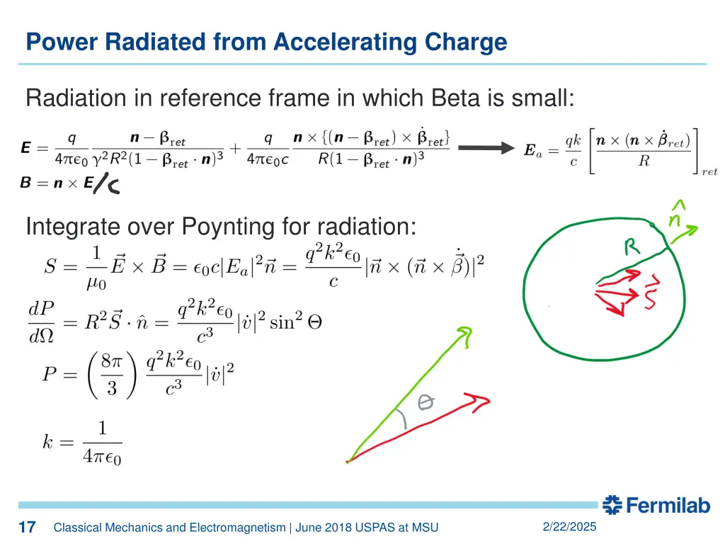 power radiated from accelerating charge