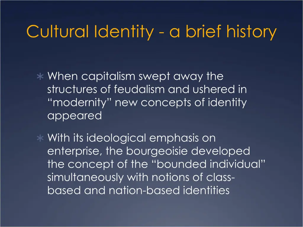 cultural identity a brief history 2