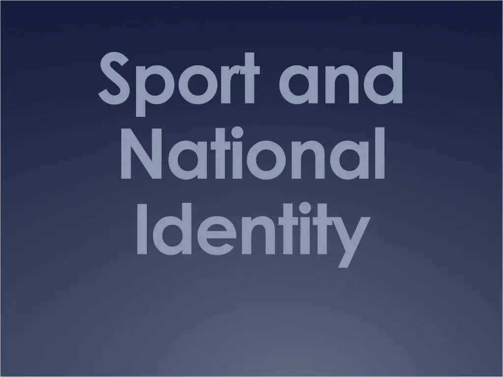 sport and national identity