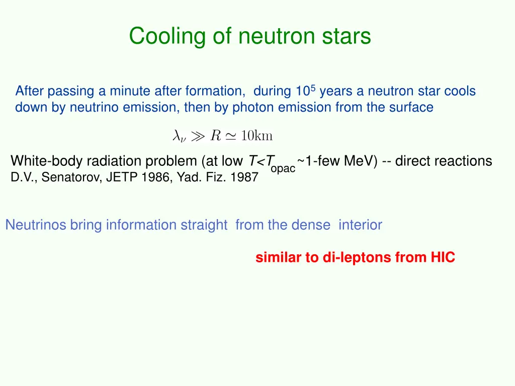 cooling of neutron stars