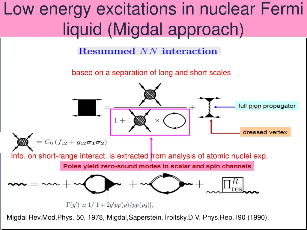 low energy excitations in nuclear fermi liquid