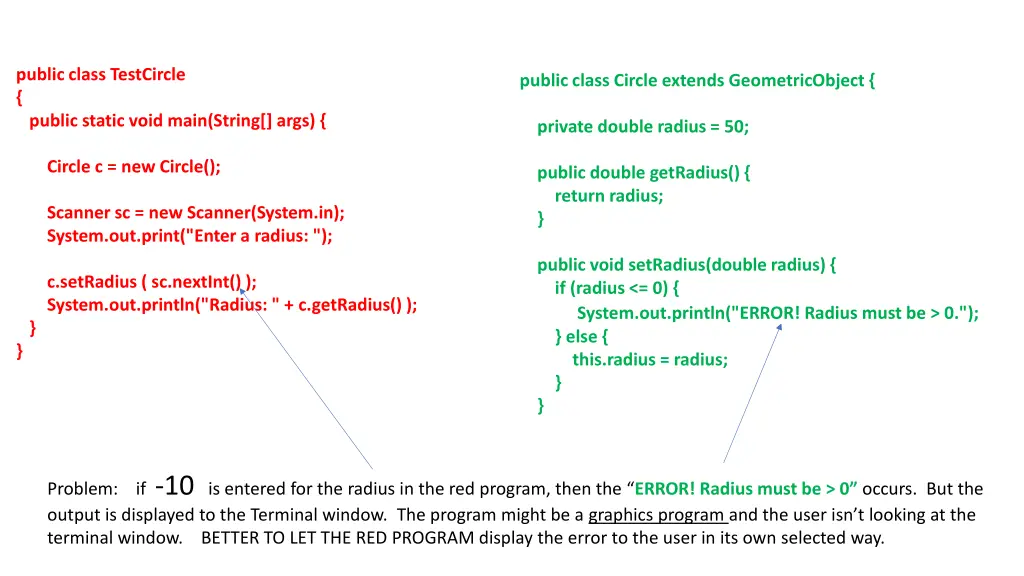 public class testcircle public static void main