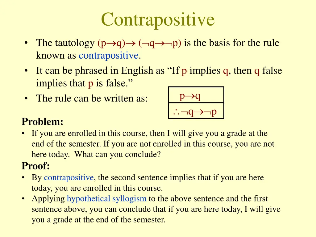 contrapositive