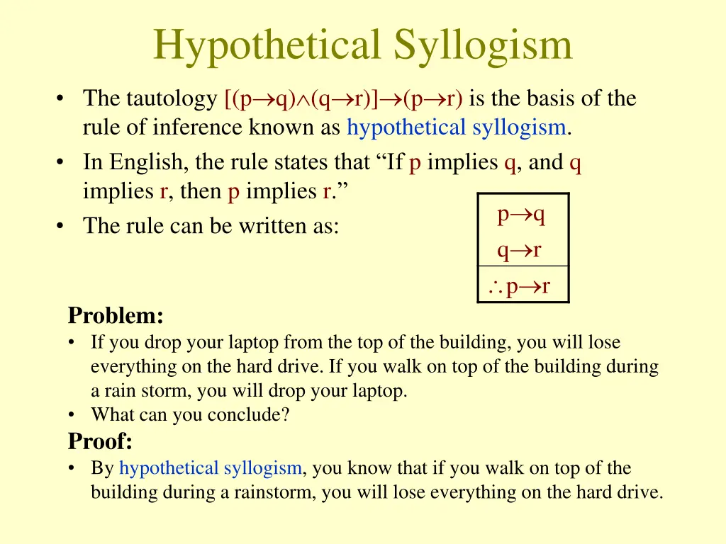 hypothetical syllogism