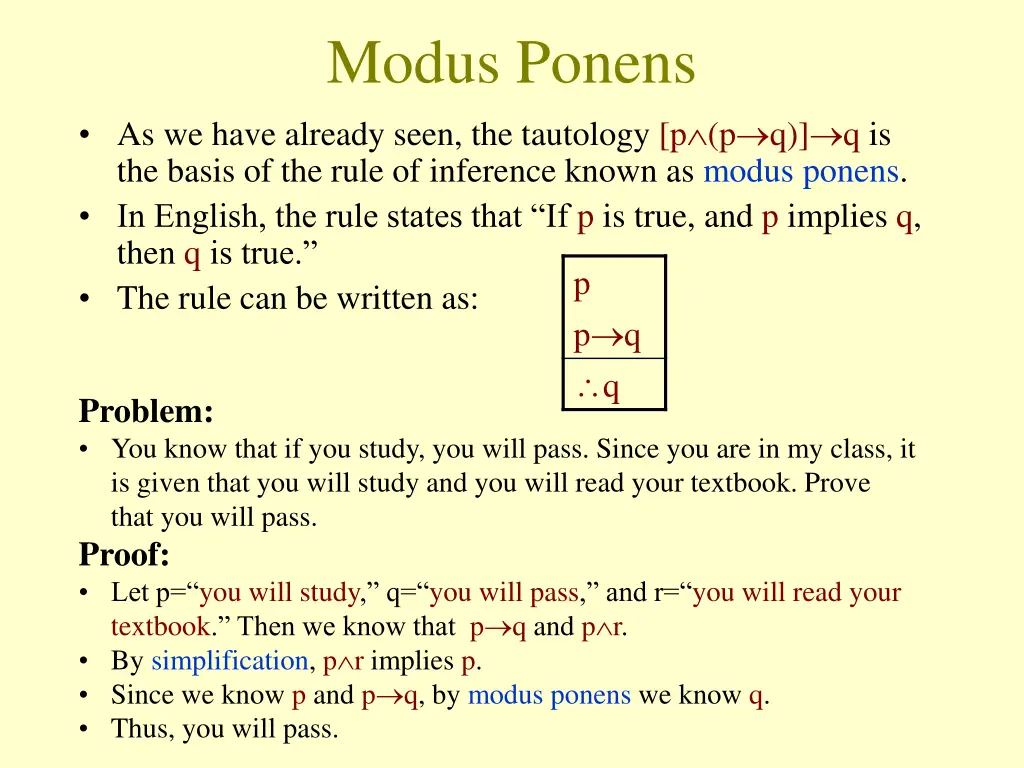 modus ponens