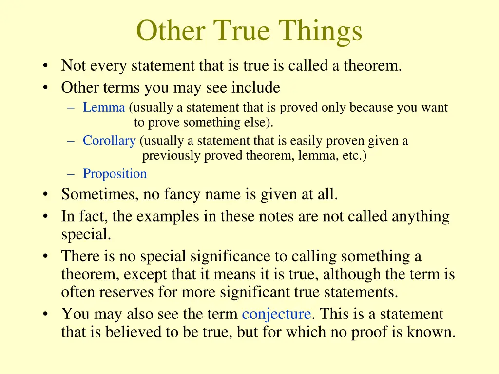 other true things