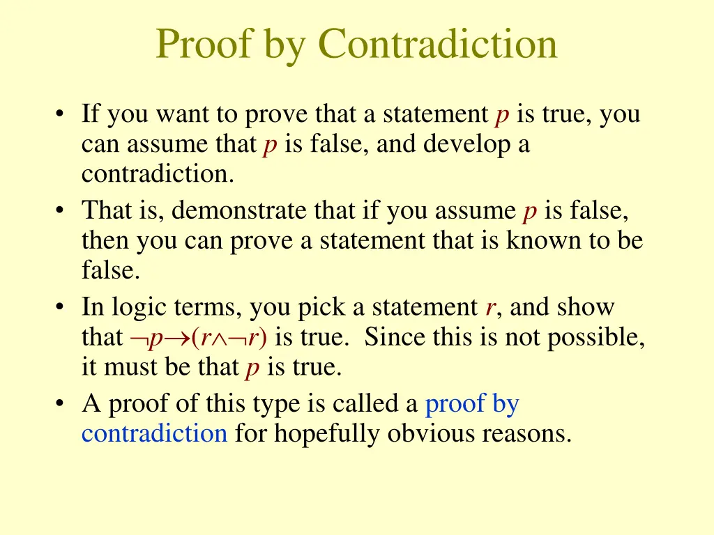 proof by contradiction