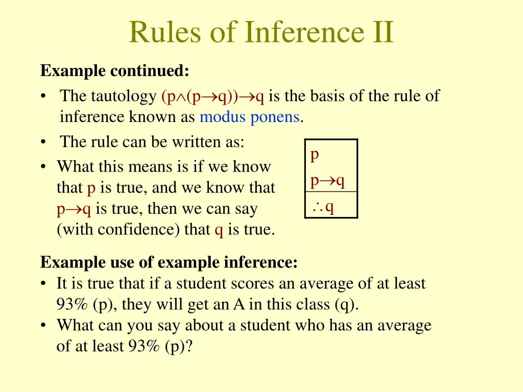 rules of inference ii