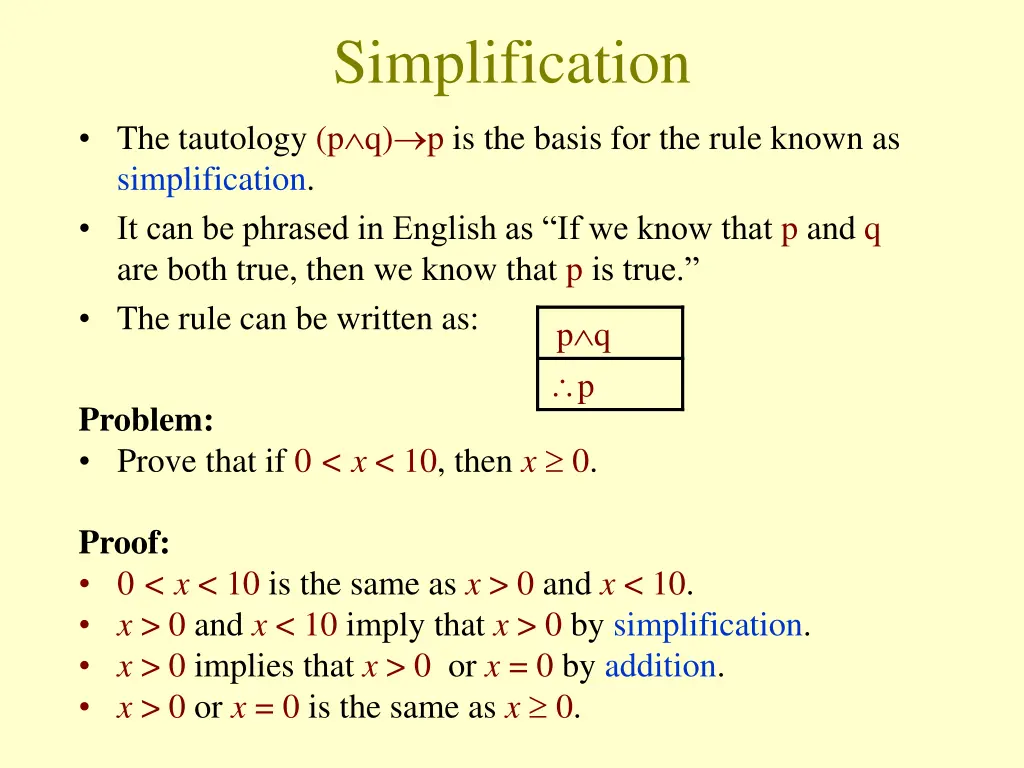 simplification