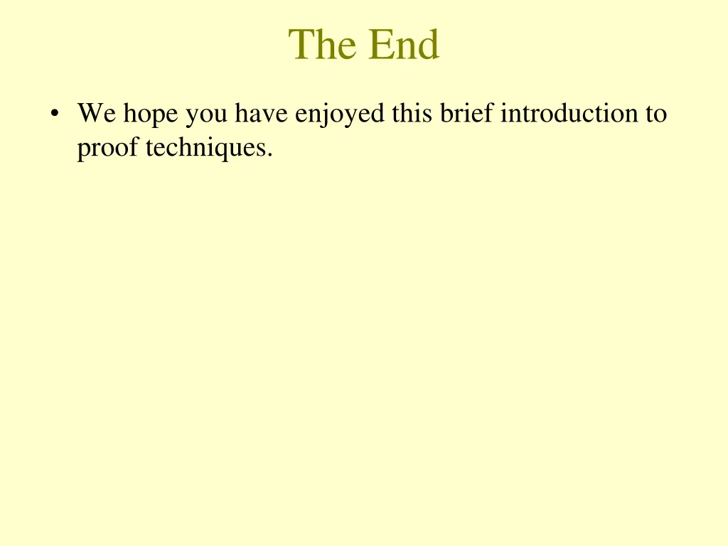 the end