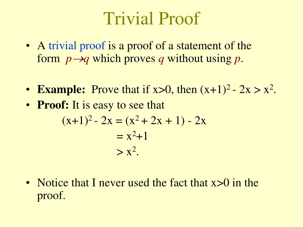 trivial proof