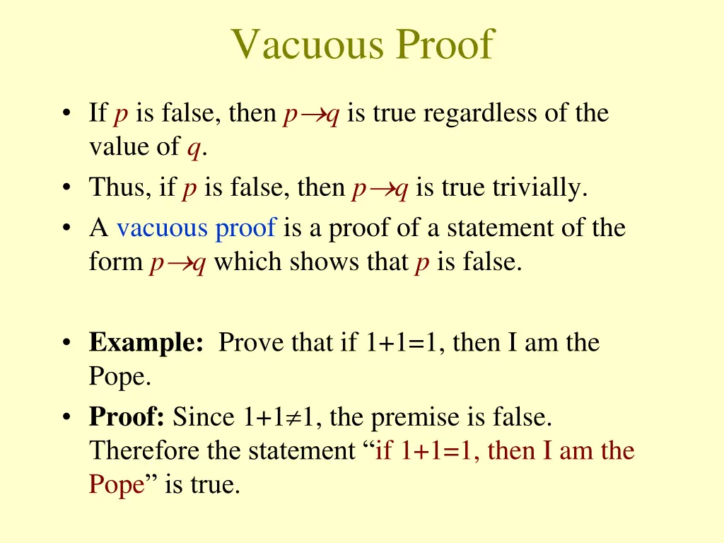 vacuous proof