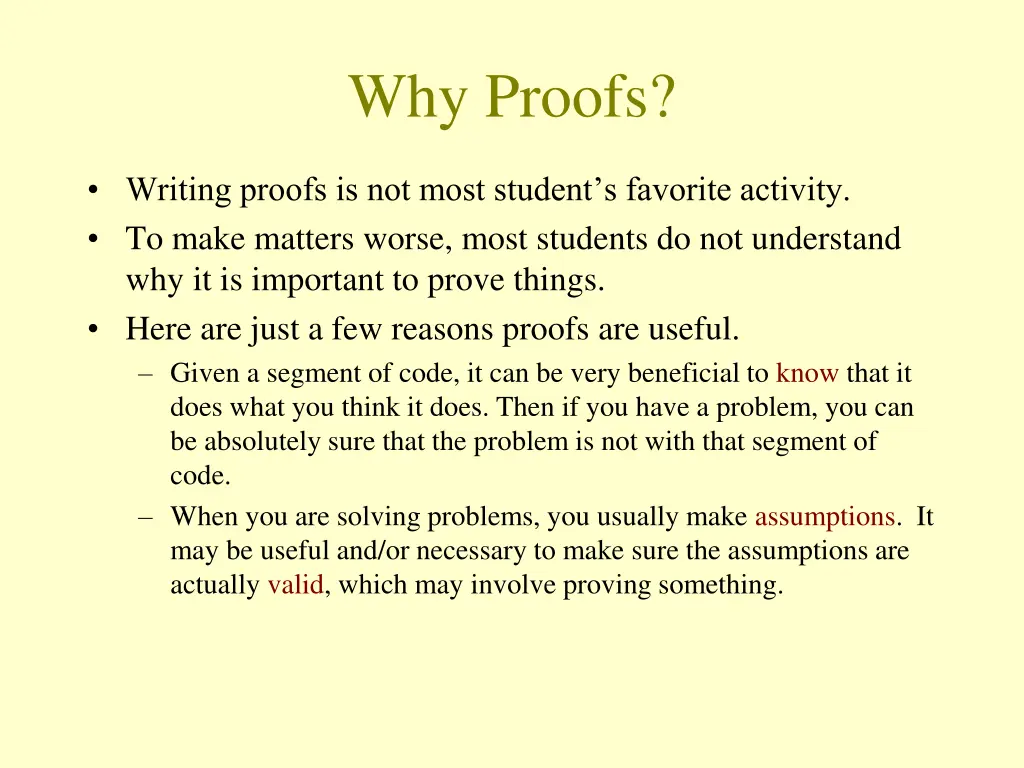 why proofs