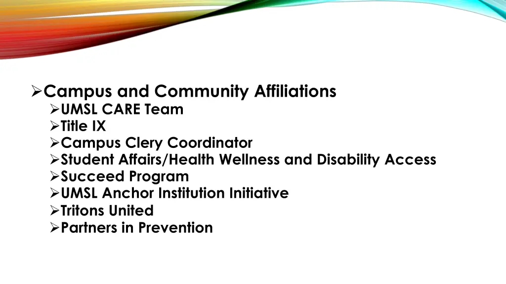 campus and community affiliations umsl care team