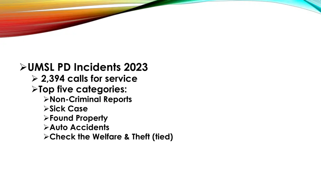 umsl pd incidents 2023 2 394 calls for service