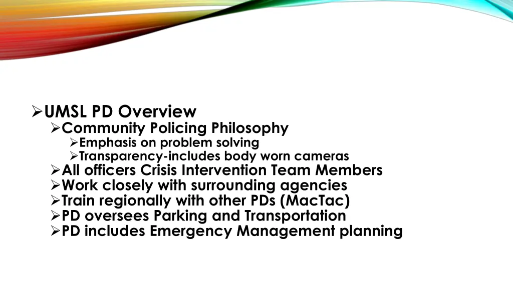 umsl pd overview community policing philosophy