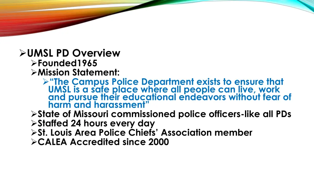 umsl pd overview founded1965 mission statement