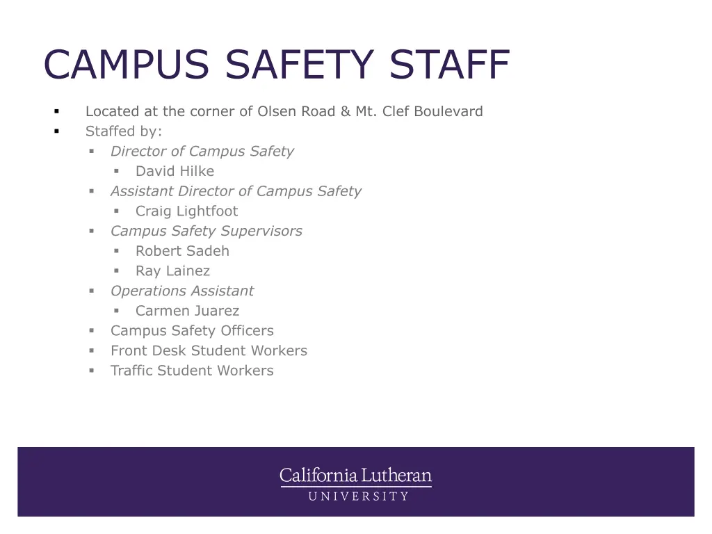 campus safety staff