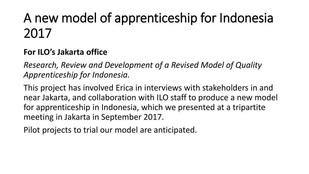 a new model of apprenticeship for indonesia