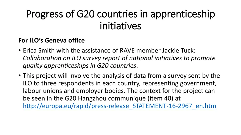 progress of g20 countries in apprenticeship