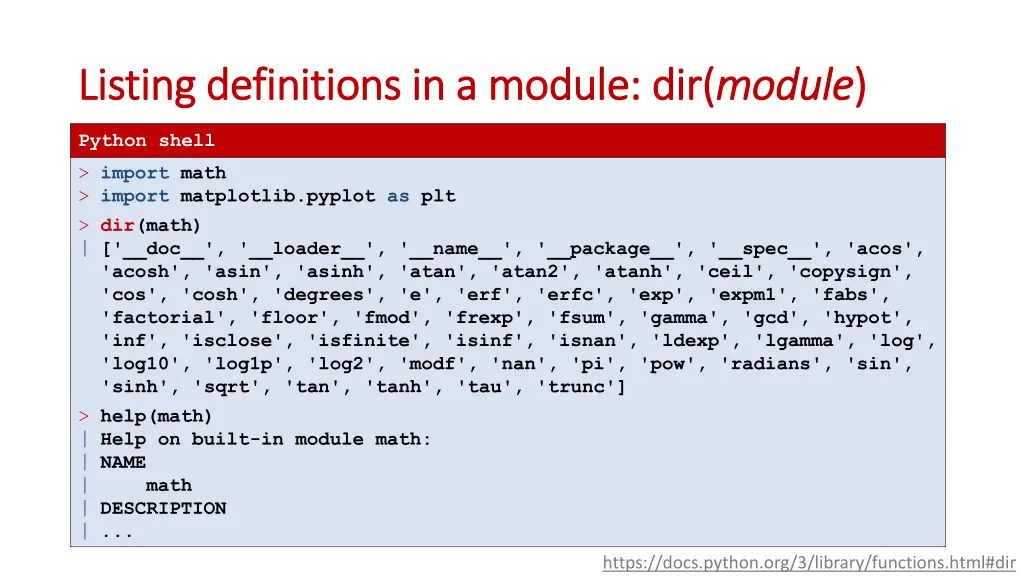 listing definitions in a listing definitions