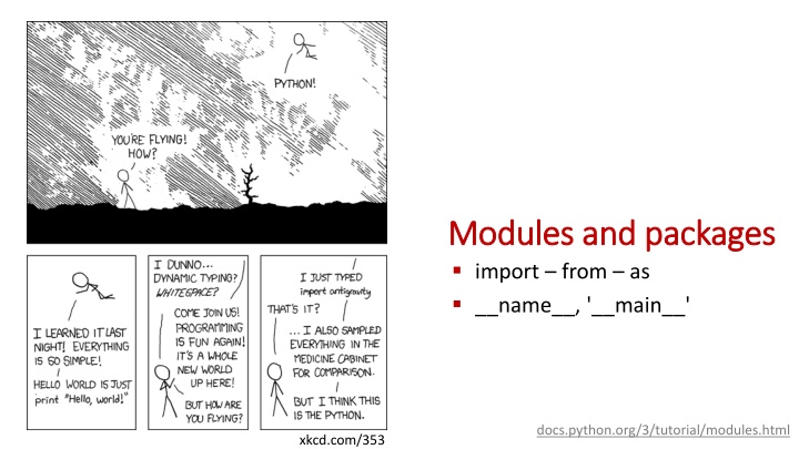 modules modules and import from as name main