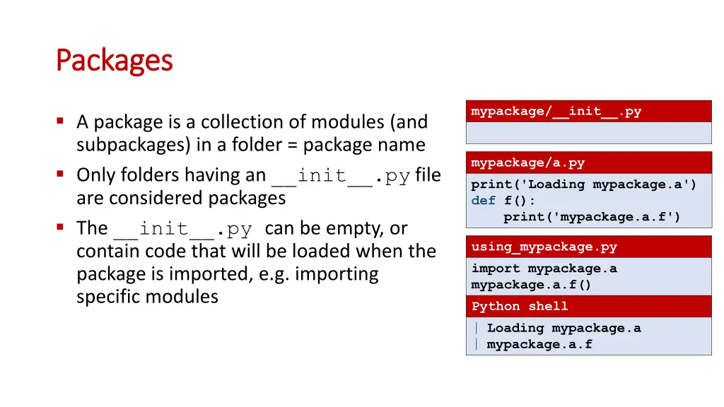 packages packages