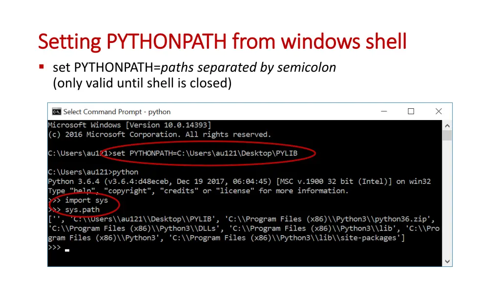 setting setting pythonpath from pythonpath from