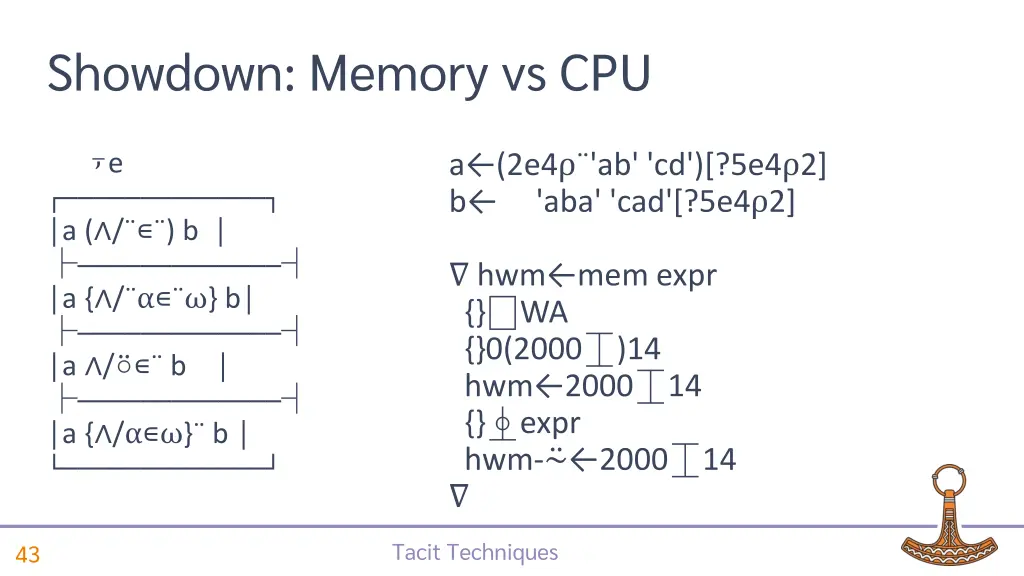 showdown memory vs cpu