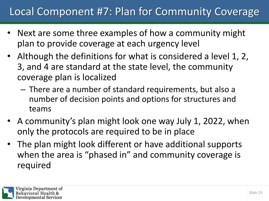 local component 7 plan for community coverage 1