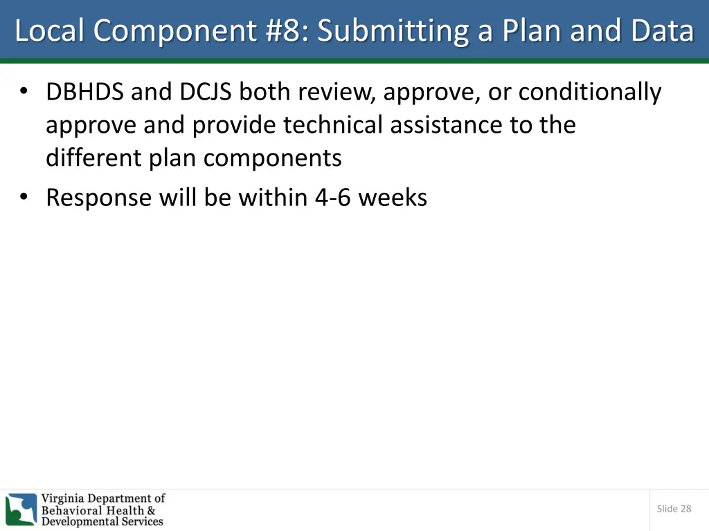local component 8 submitting a plan and data 1