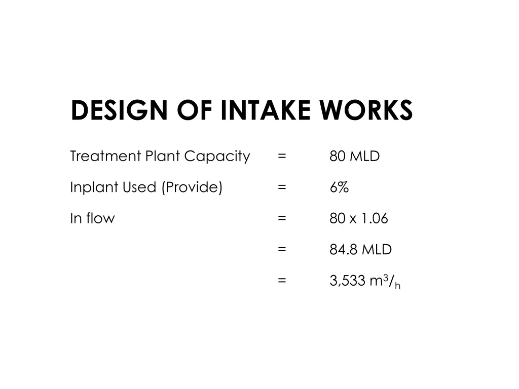 design of intake works