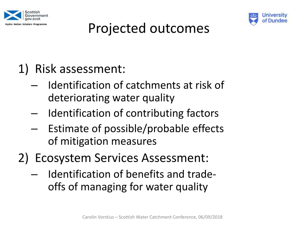 projected outcomes