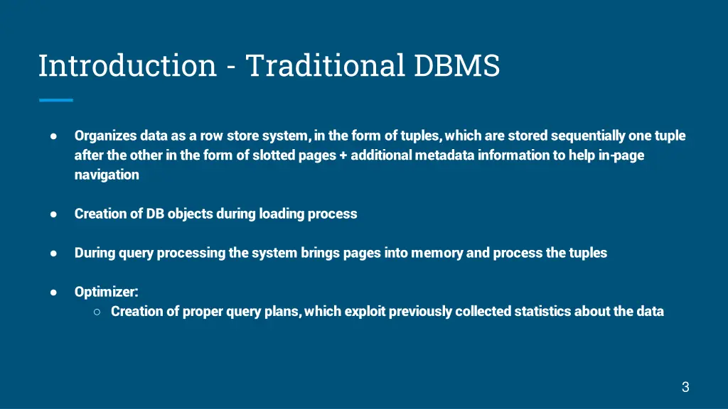 introduction traditional dbms