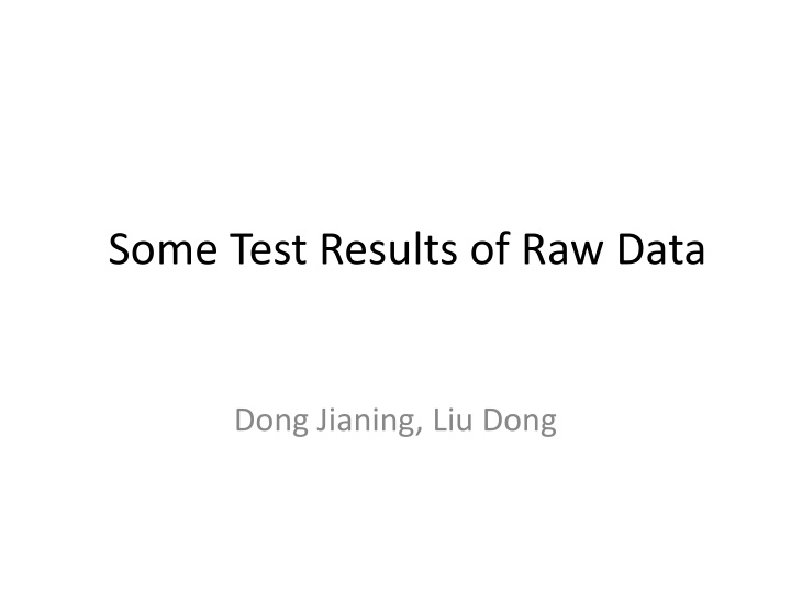 some test results of raw data