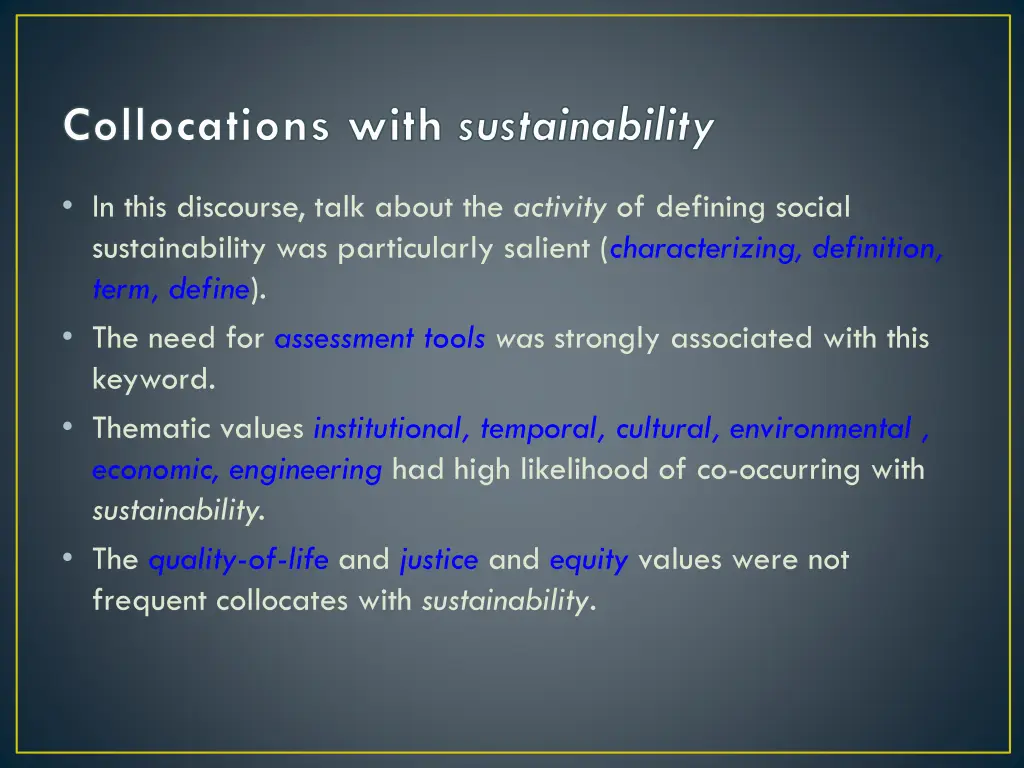 collocations with sustainability 1